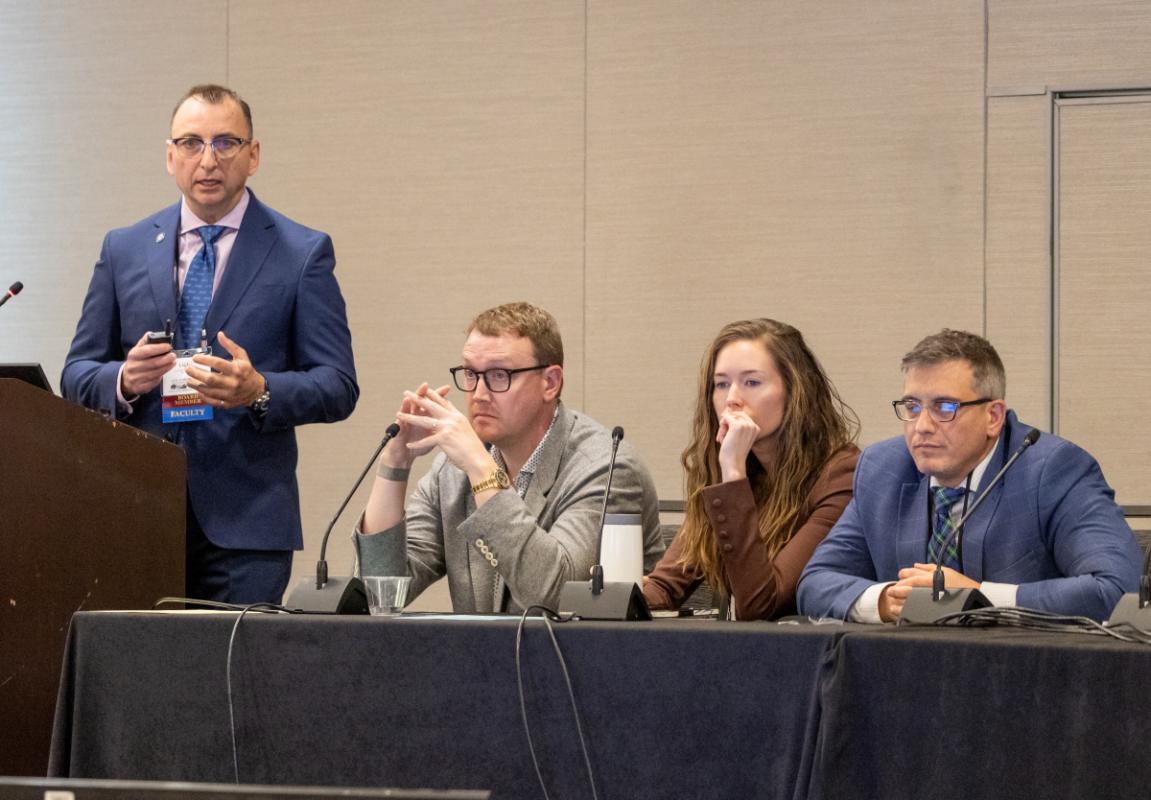 Dr. Lucian Panait speaking at the 2026 American Hernia Society Annual Meeting in Denver